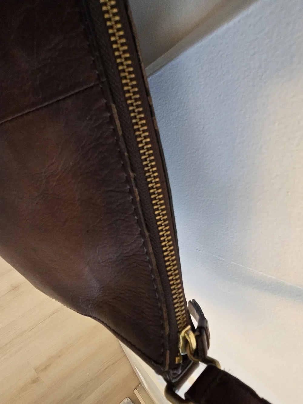 Frye Brown Leather Buckle Crossbody Bag